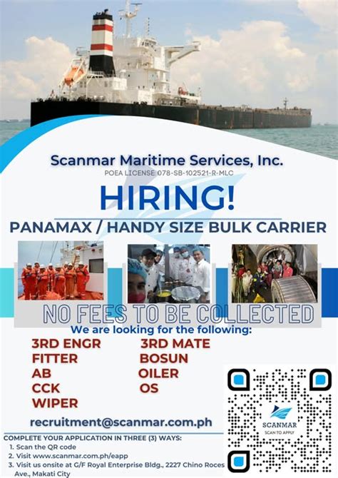 michaelmar phils. inc hiring|Full Crew for Bulk Carrier Vessel .